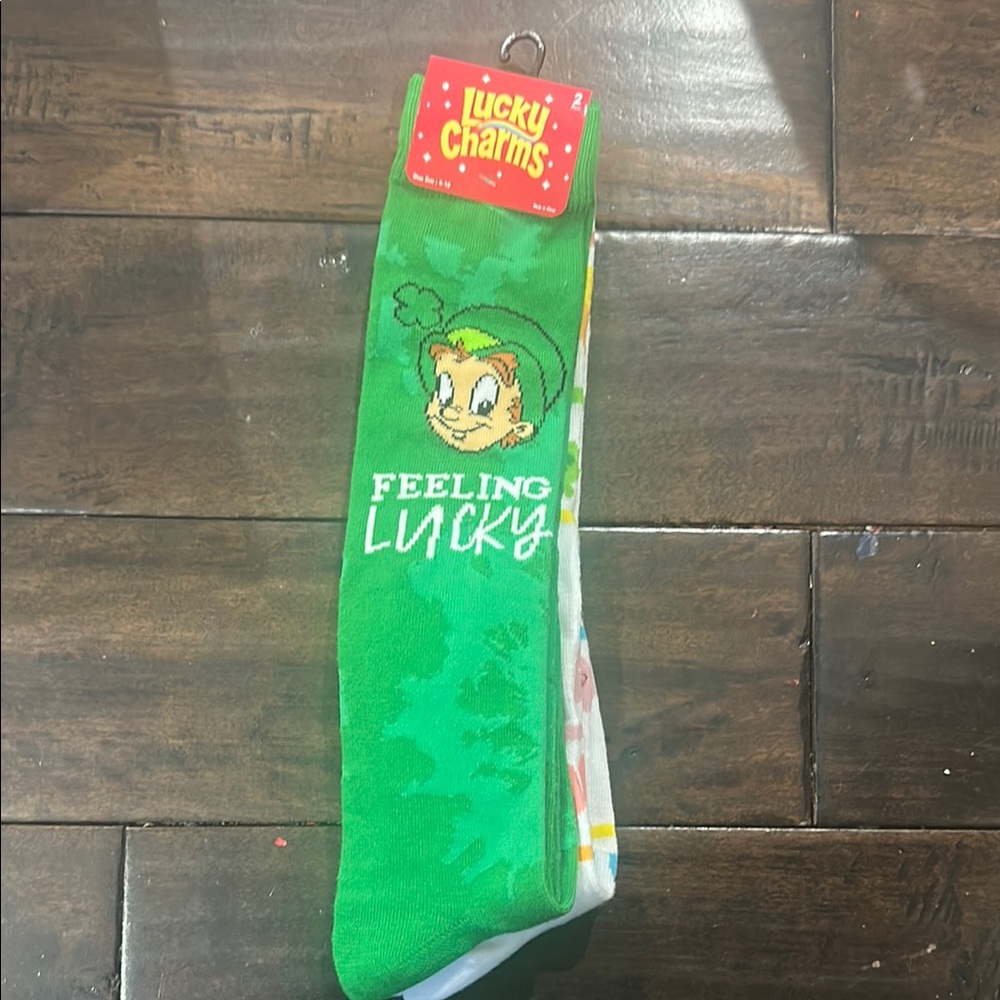 New Lucky Charms Cereal Knee High Socks 2 Pairs Men's Women's Fun Gift Set